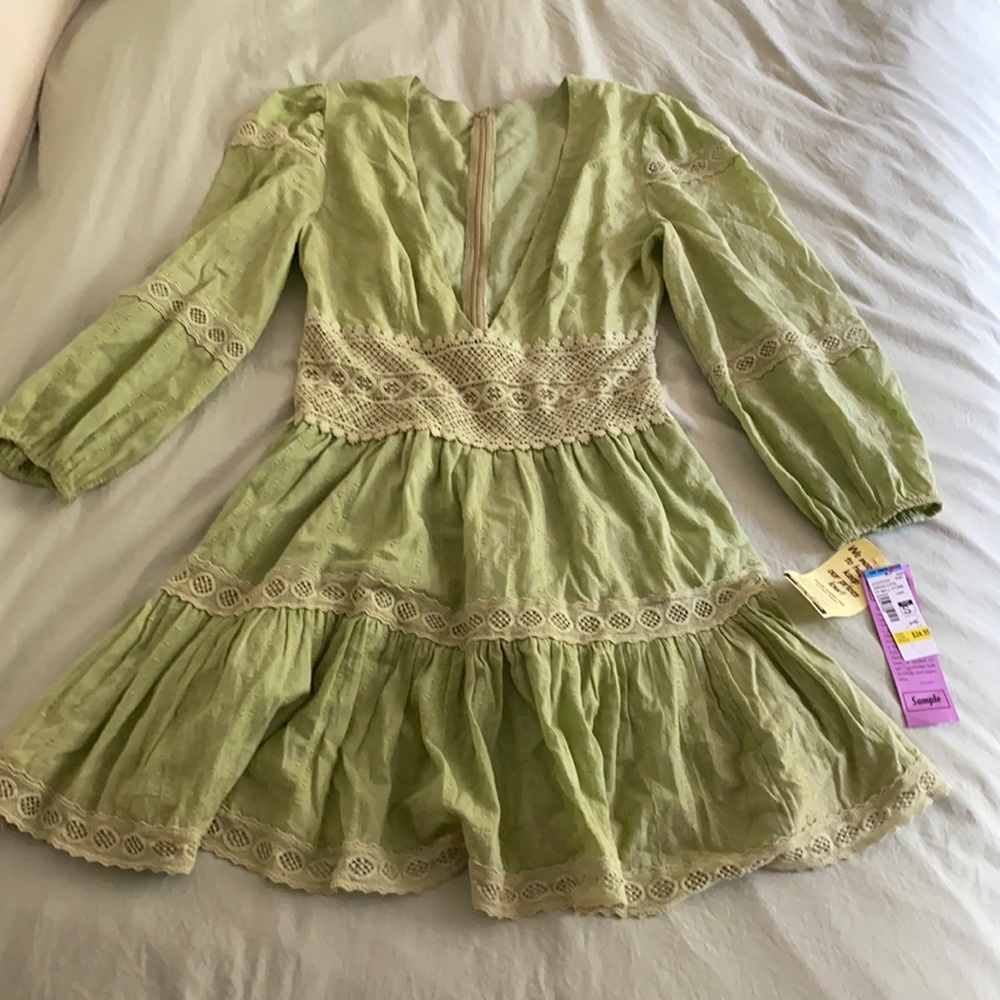 NWT free people babydoll green dress